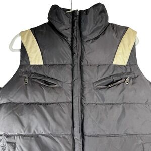 DKNY Puffer Vest Womens Large Brown Sleeveless Padded‎ Lightweight Jacket